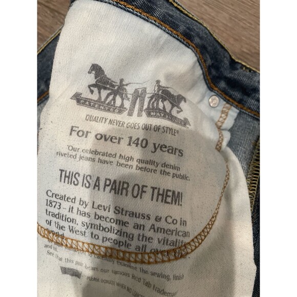 Levi's 505 Jeans Mens 36x32 Blue Regular Fit Straight Denim - Picture 3 of 5